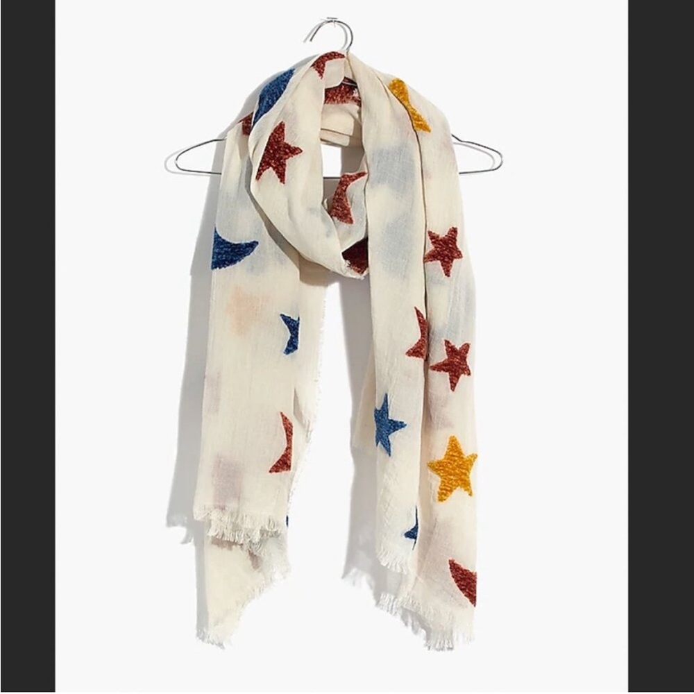 Madewell Chenille Star and Moon scarf